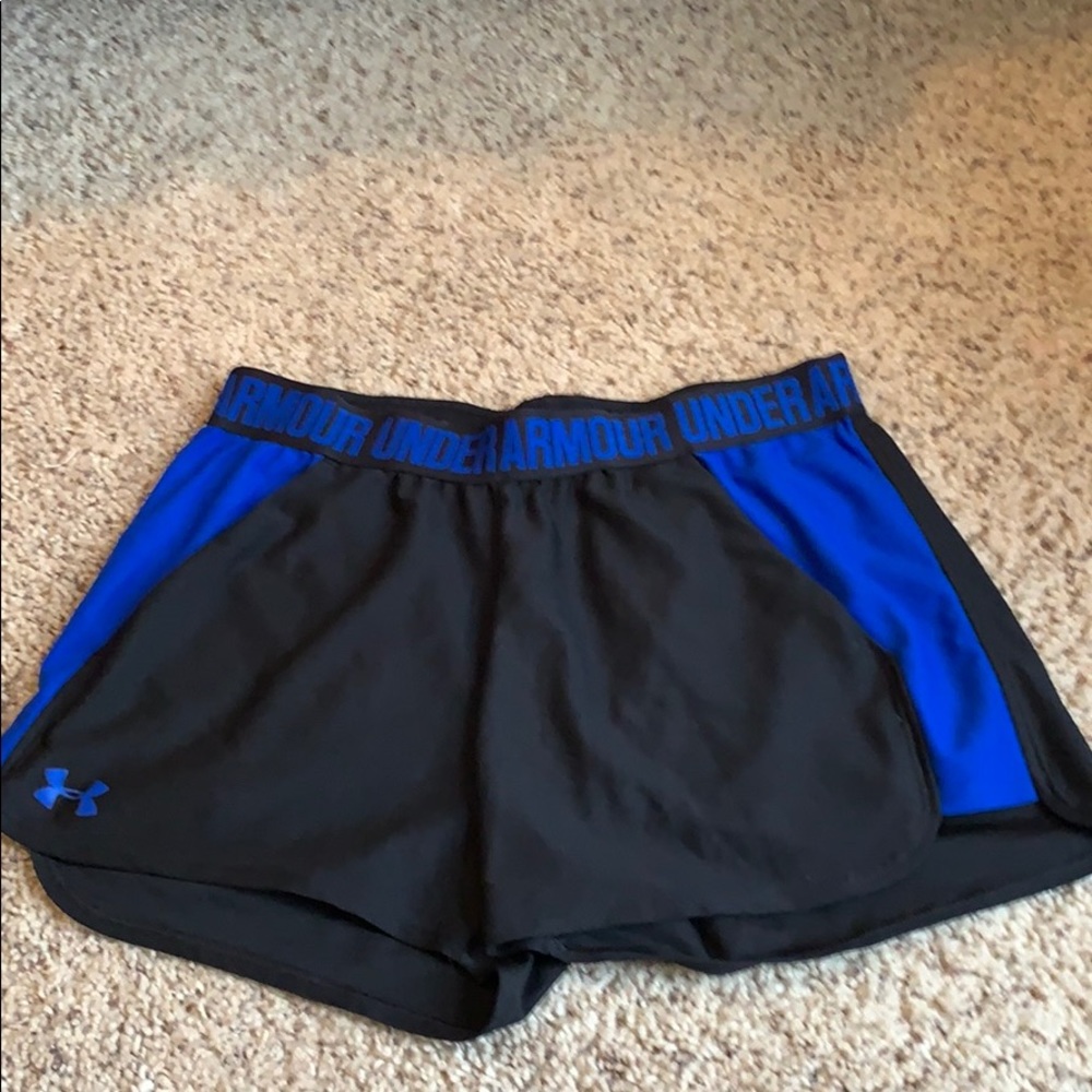 black and blue under armour shorts!!